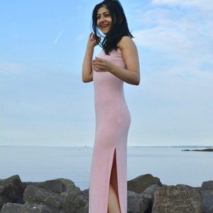 Pink Glitter Mesh Dress S